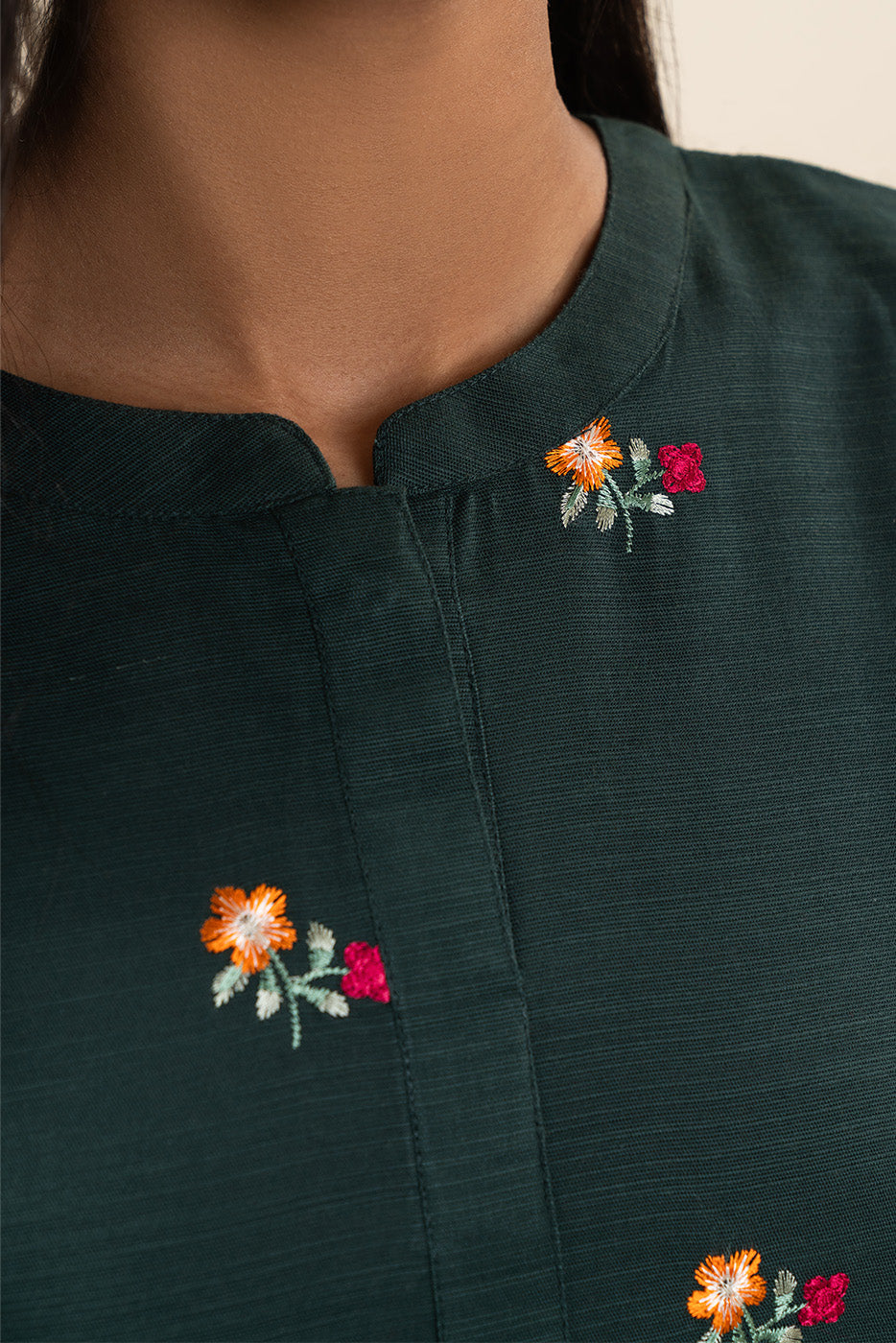 2 PIECE EMBROIDERED SLUB KHADDAR SUIT (PRET)