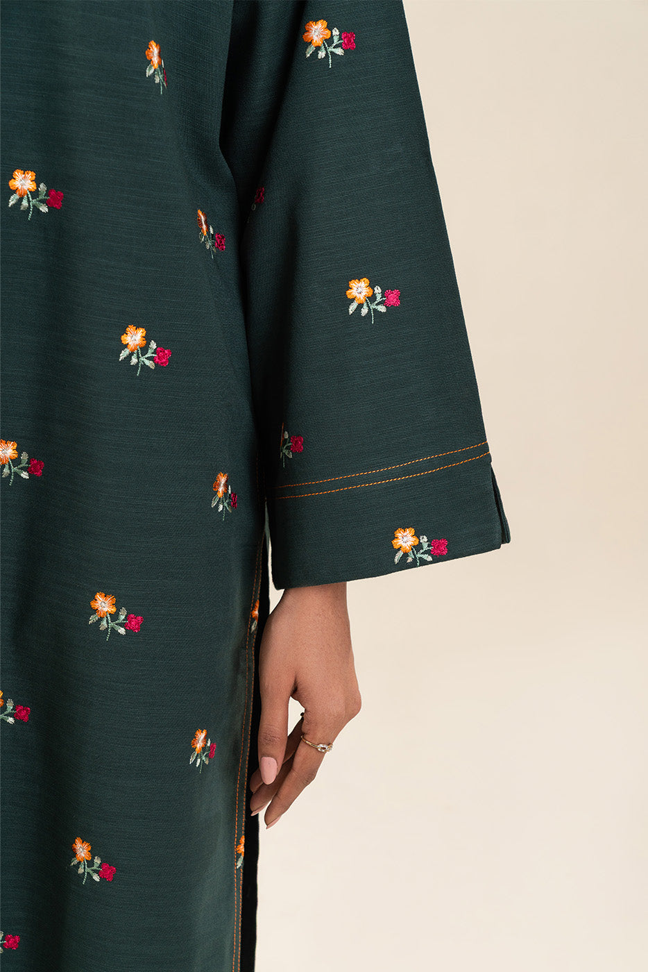 2 PIECE EMBROIDERED SLUB KHADDAR SUIT (PRET)