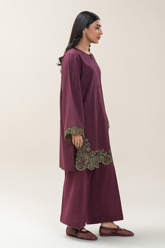 2 PIECE EMBROIDERED KHADDAR JACQUARD SUIT (PRET)