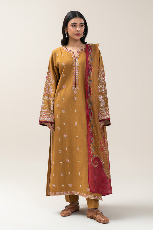 3 PIECE EMBROIDERED KHADDAR SUIT (PRET)