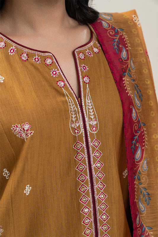 3 PIECE EMBROIDERED KHADDAR SUIT (PRET)
