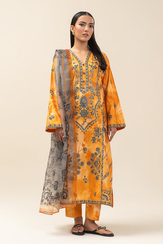 2 PIECE EMBROIDERED COTTON VISCOSE SUIT (PRET)