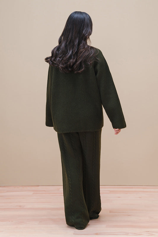 CHUNKY KNIT MOCK NECK PULLOVER