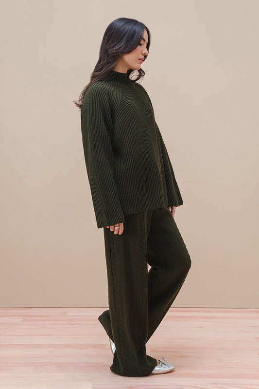 CHUNKY KNIT MOCK NECK PULLOVER