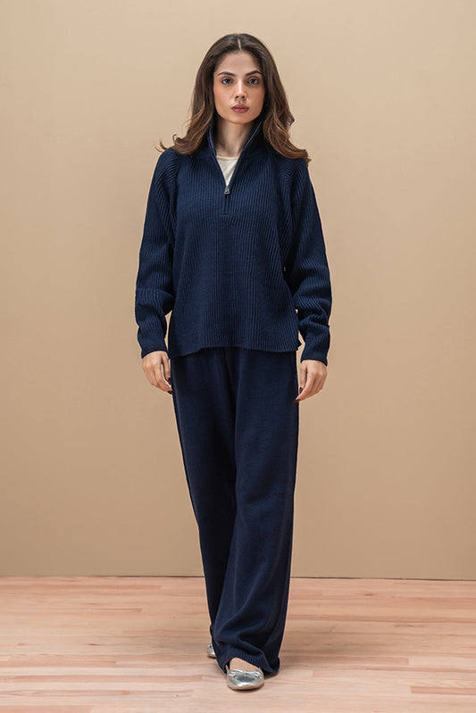 RIBBED-KNIT PULLOVER