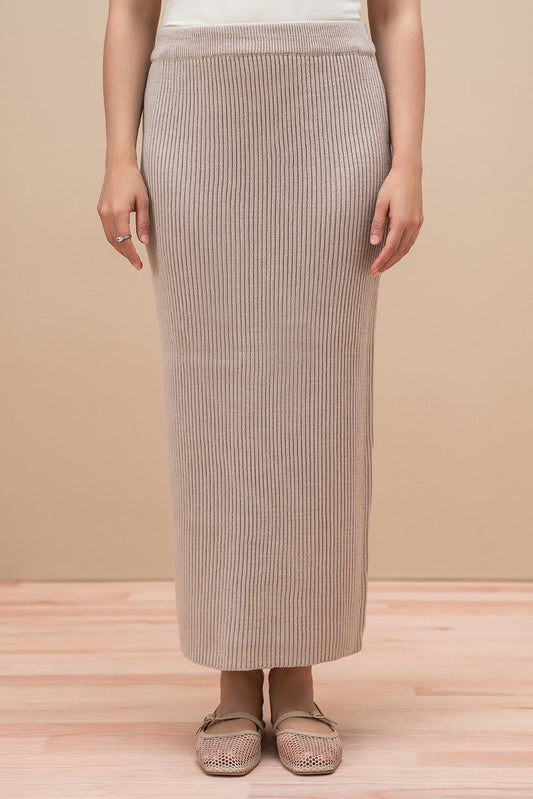 RIBBED-KNIT SKIRT