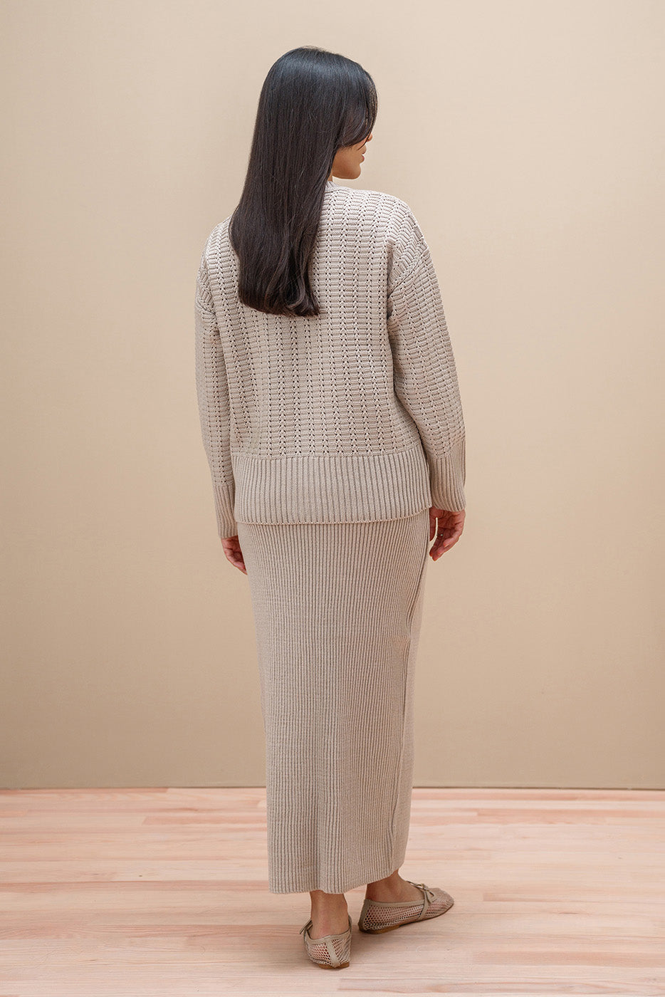 RIBBED-KNIT SKIRT