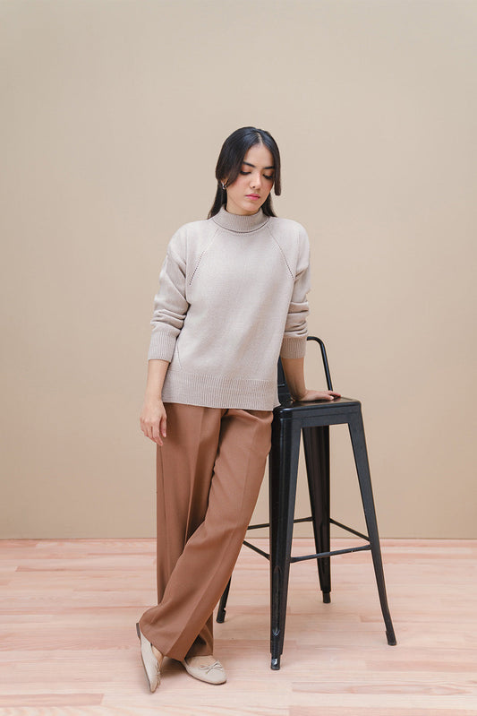 DROP NEEDLE MOCK NECK PULLOVER