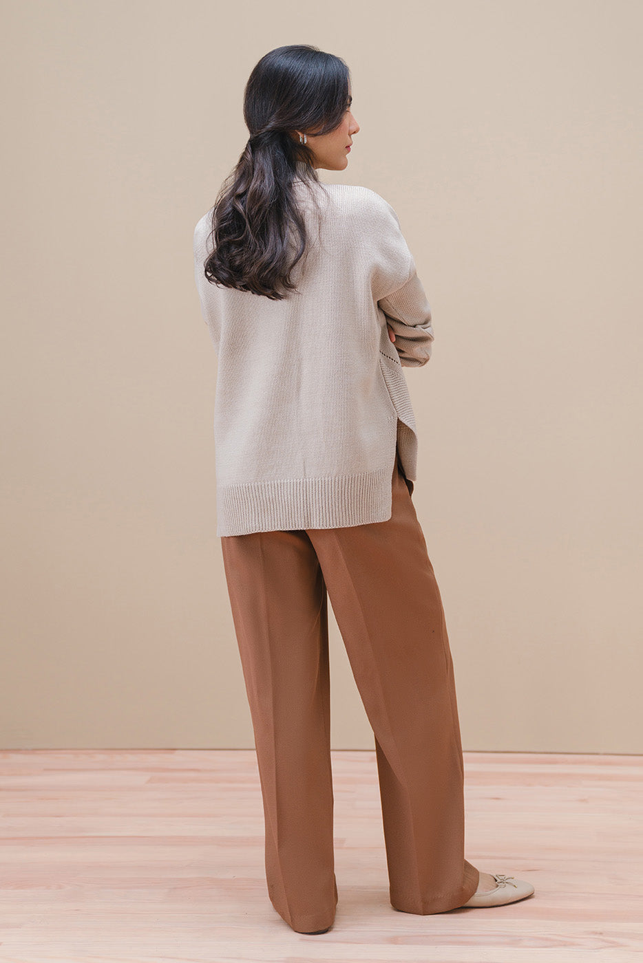 DROP NEEDLE MOCK NECK PULLOVER