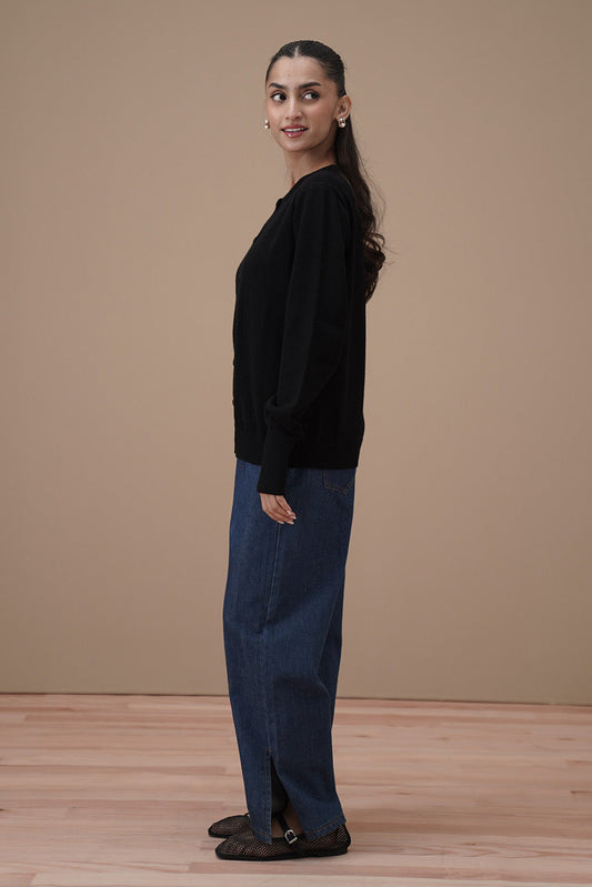 SLIM FIT CREW NECK CARDIGAN