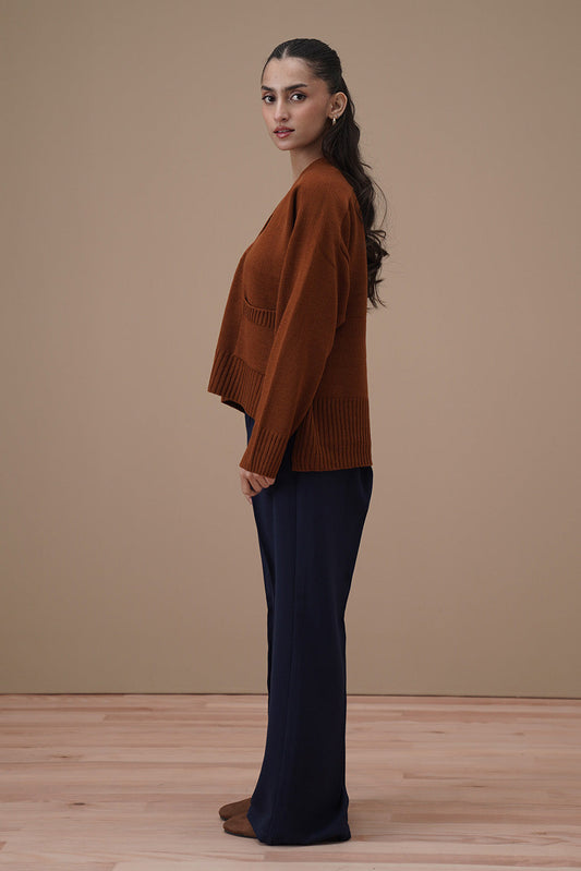 V-NECK CROPPED CARDIGAN