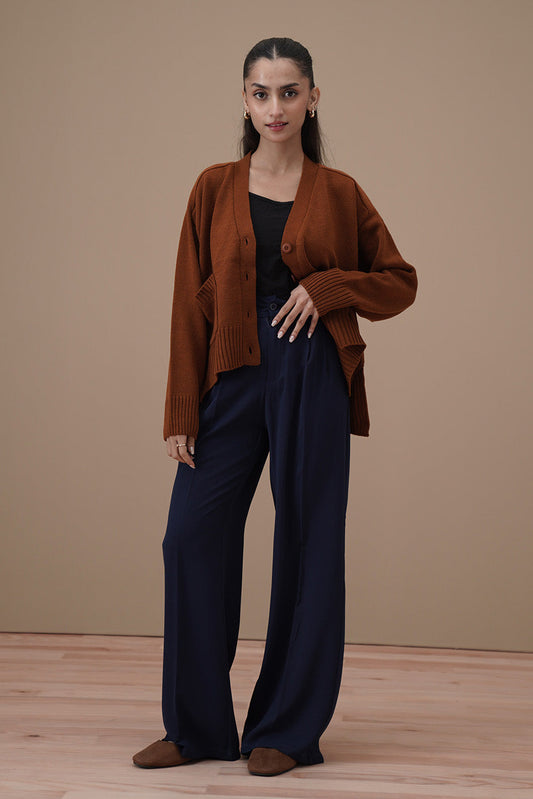 V-NECK CROPPED CARDIGAN