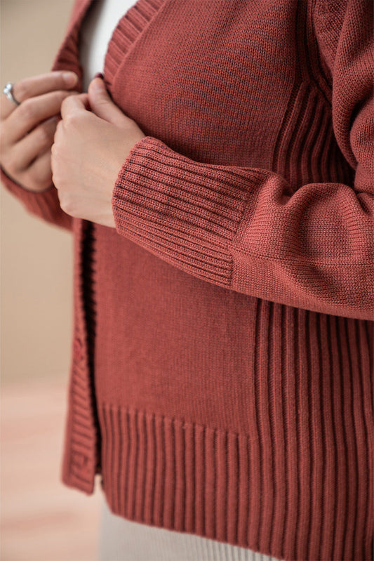 CROPPED V NECK CARDIGAN