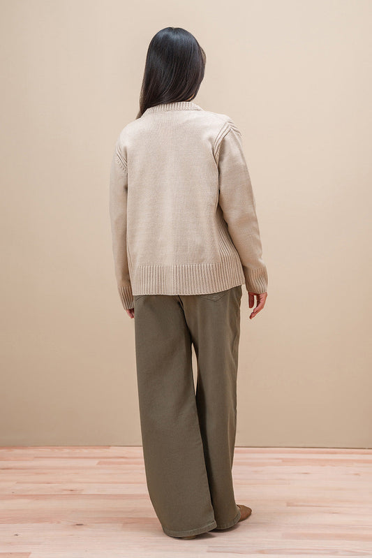 CROPPED V NECK CARDIGAN