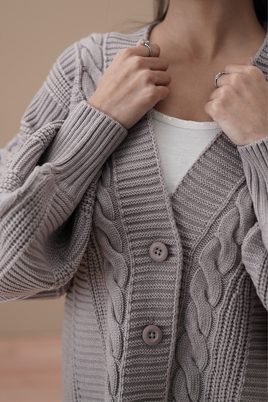 CABLE-KNIT CARDIGAN