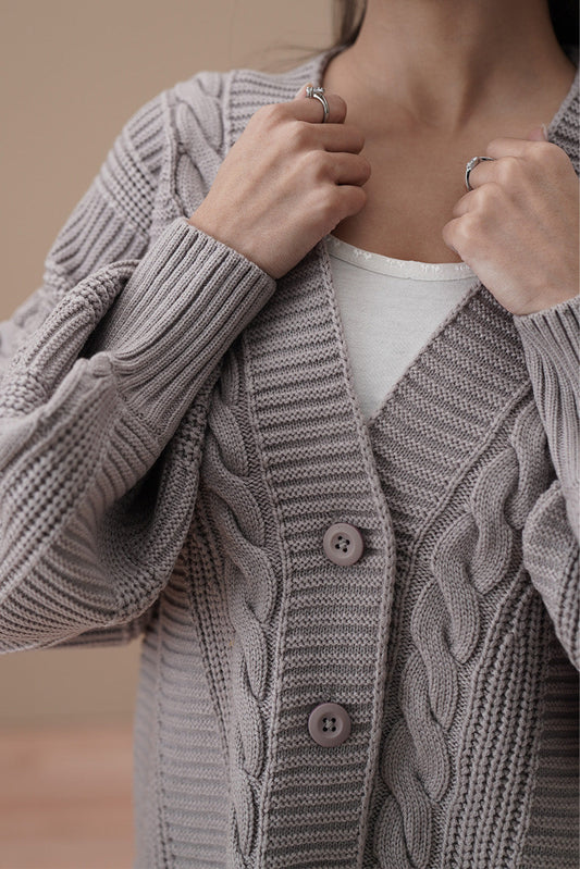 CABLE-KNIT CARDIGAN