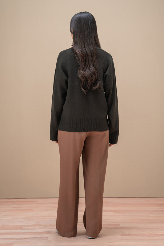 SIDE SLIT V-NECK CARDIGAN