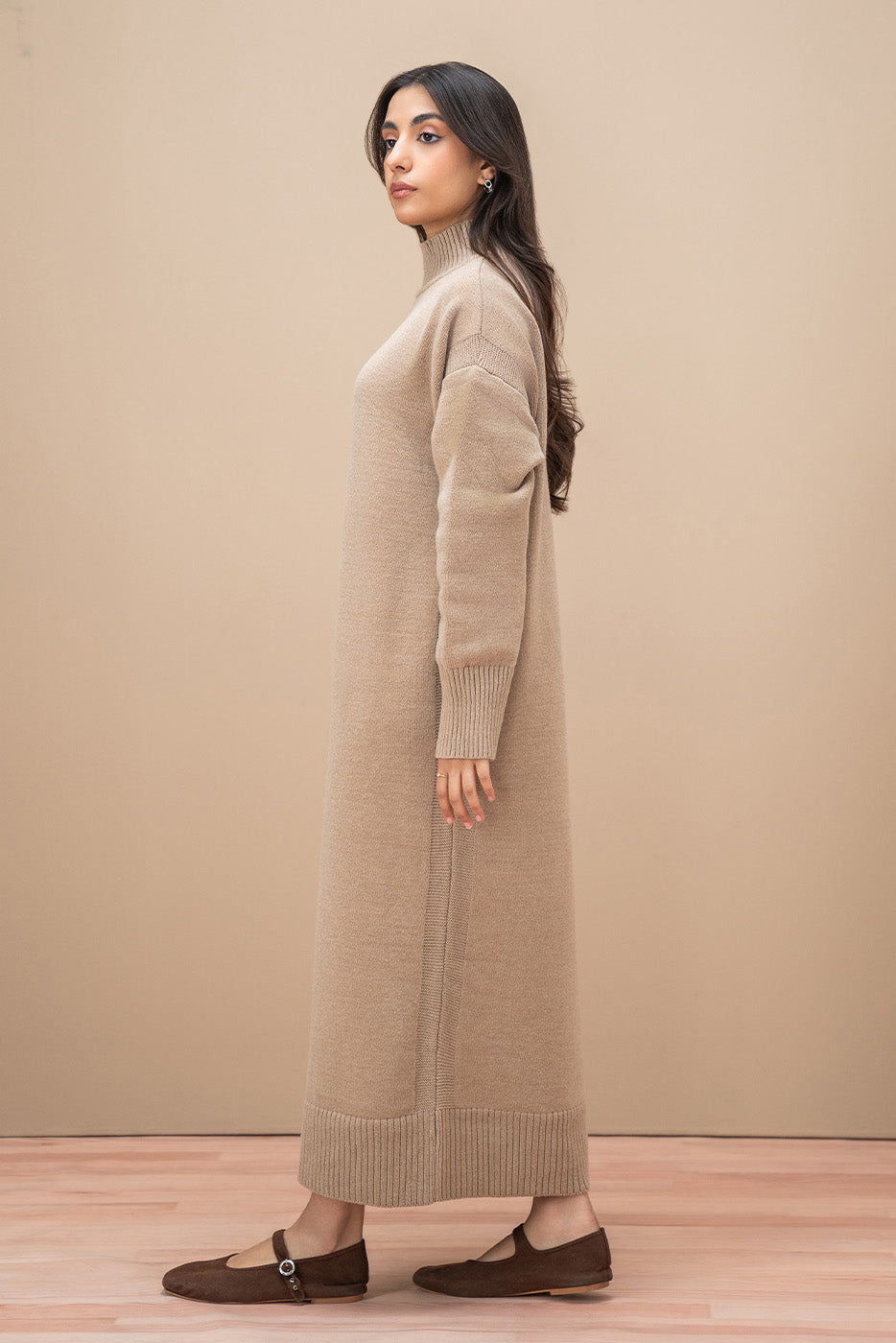 MOCK NECK DRESS LONG DRESS