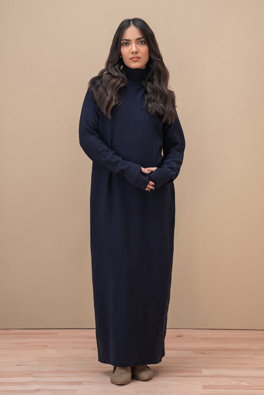 LONG MOCK NECK DRESS