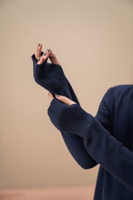 LONG MOCK NECK DRESS