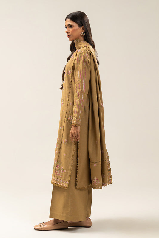 3 PIECE EMBROIDERED KHADDAR SUIT-DAISY FLORET (UNSTITCHED)