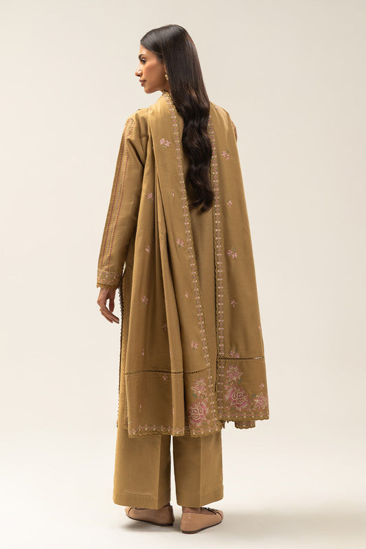 3 PIECE EMBROIDERED KHADDAR SUIT-DAISY FLORET (UNSTITCHED)