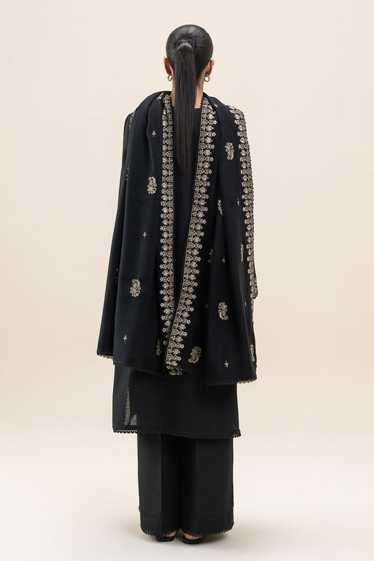 3 PIECE EMBROIDERED KHADDAR SUIT-GRAY DUST