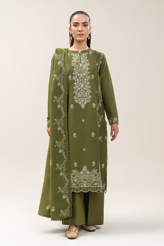 3 PIECE EMBROIDERED KHADDAR SUIT-VENOM FERN (UNSTITCHED)