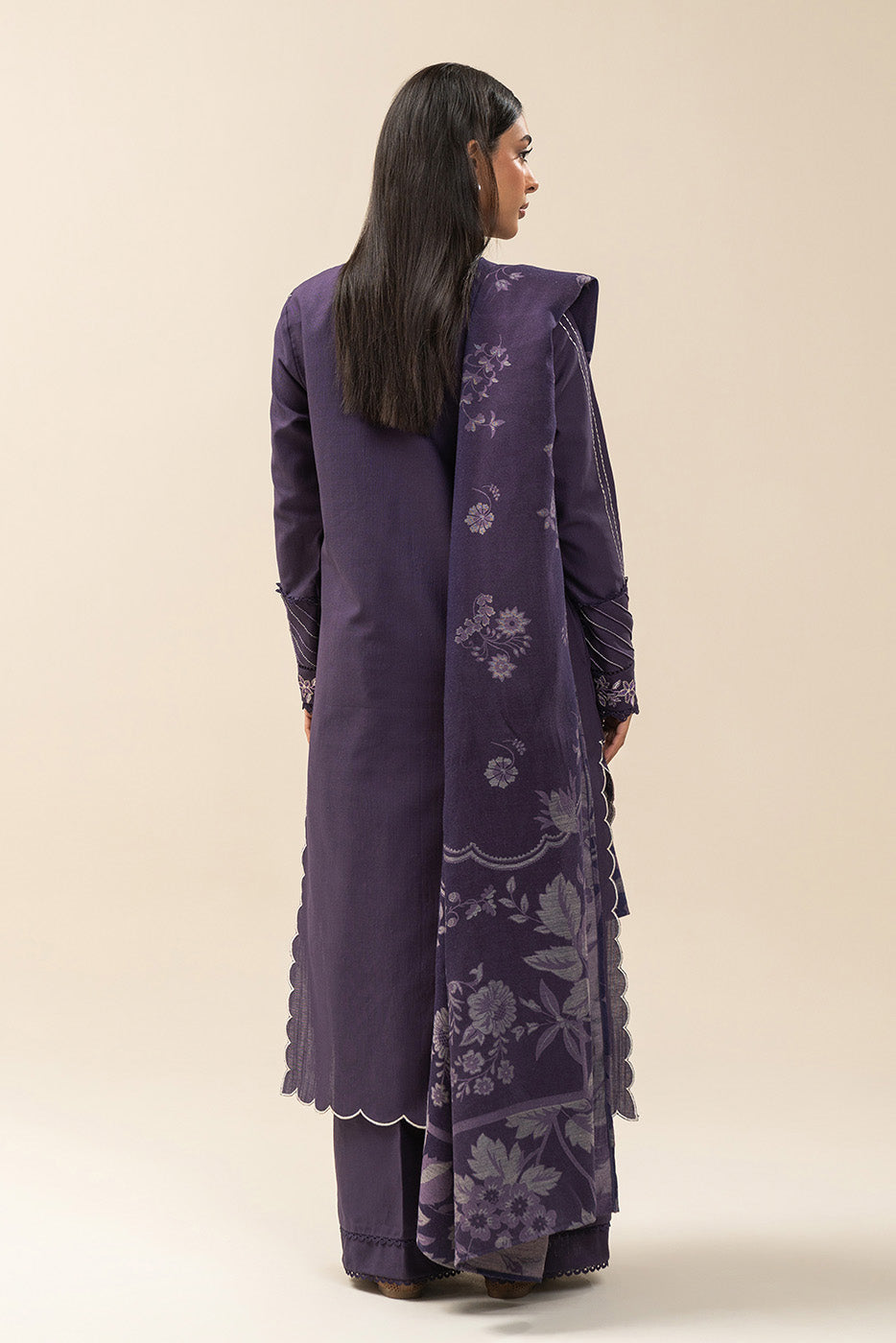 3 PIECE EMBROIDERED SLUB KHADDAR SUIT-MOONSCAPE NIGHT (UNSTITCHED)