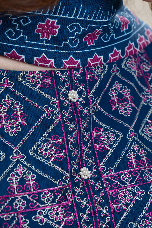 3 PIECE EMBROIDERED MULTI NAPS SUIT-TRIBAL STITCH (UNSTITCHED)