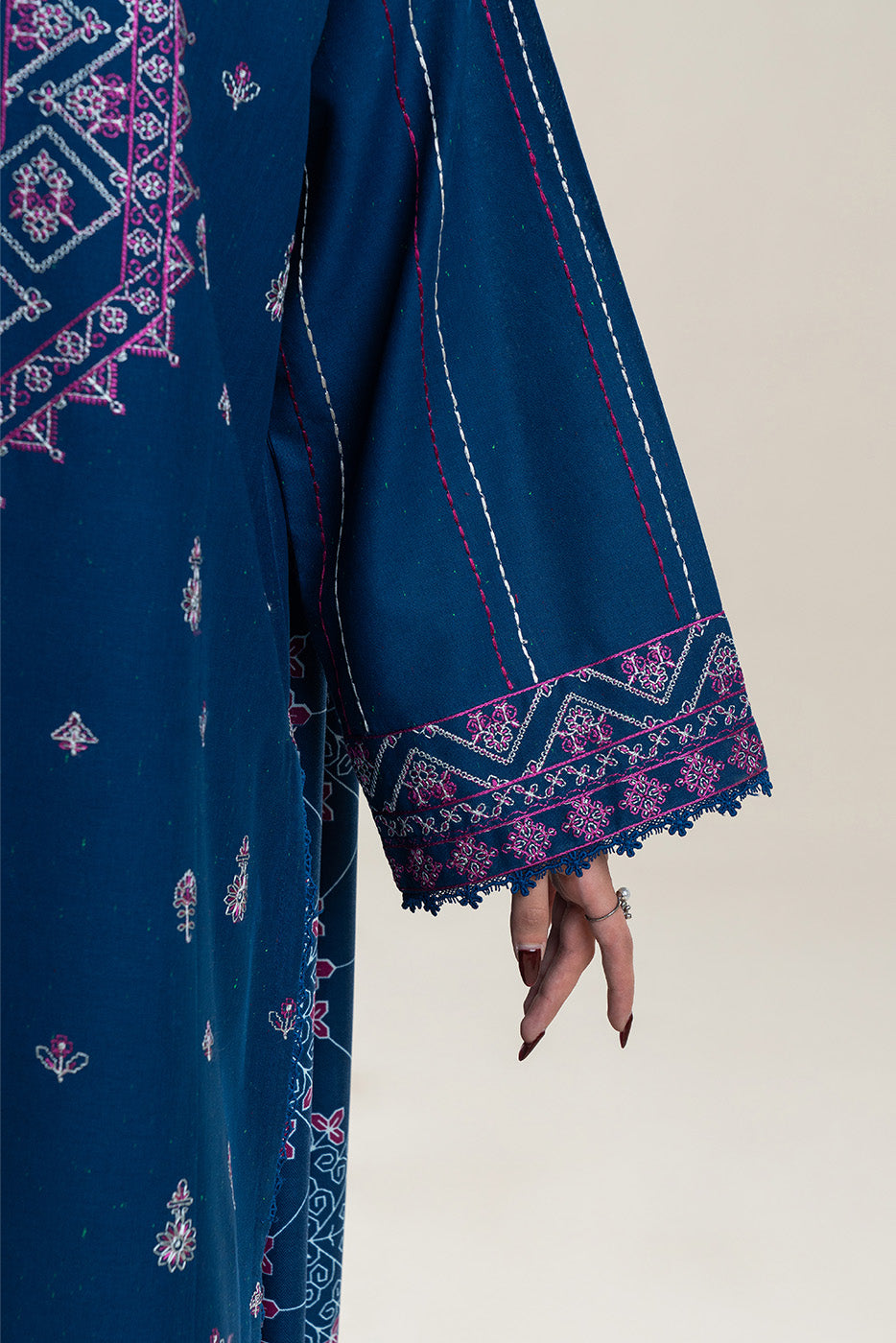 3 PIECE EMBROIDERED MULTI NAPS SUIT-TRIBAL STITCH (UNSTITCHED)