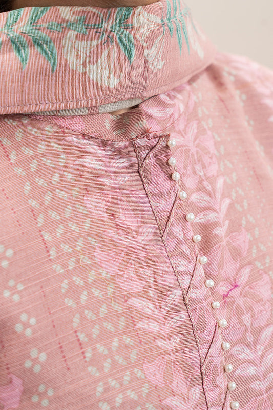 3 PIECE EMBROIDERED SLUB KHADDAR SUIT-DUTCH PINK (UNSTITCHED)