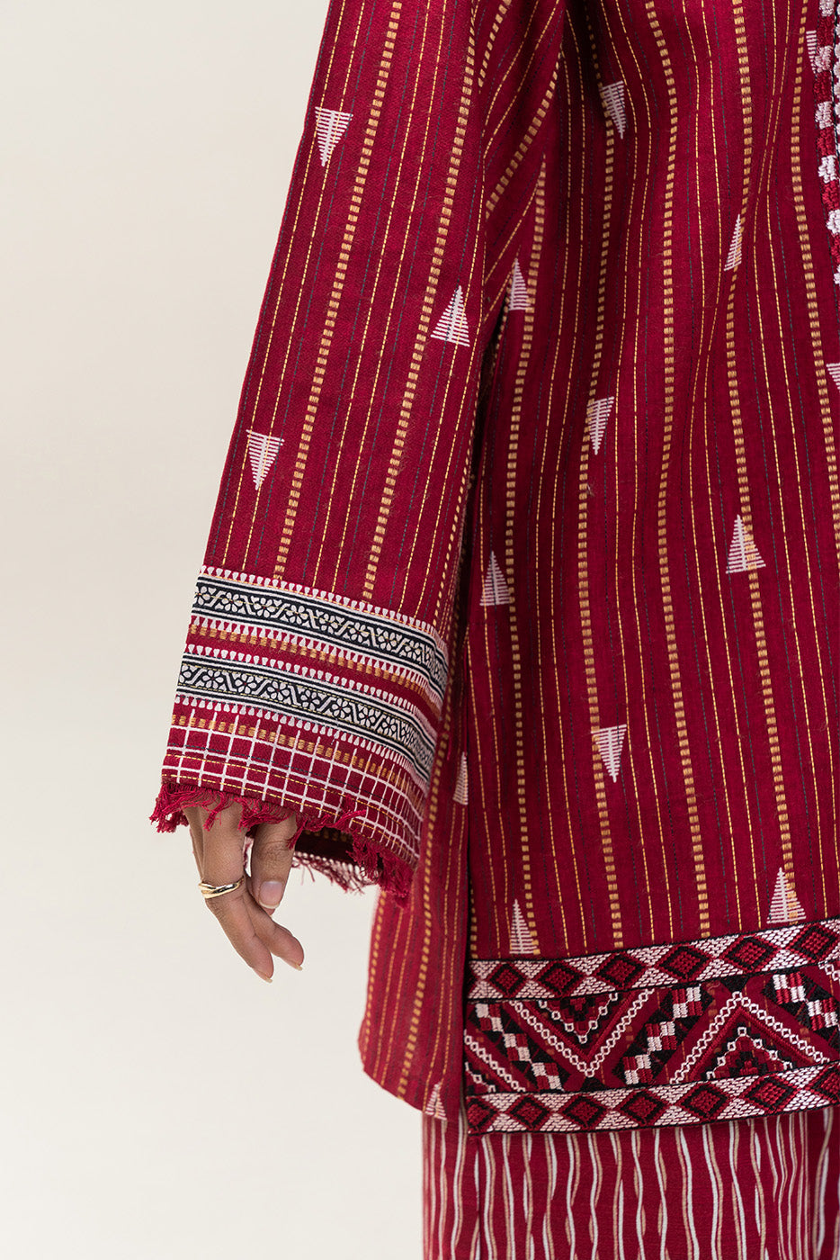 3 PIECE EMBROIDERED KHADDI JQ SUIT-GARNET BLISS (UNSTITCHED)