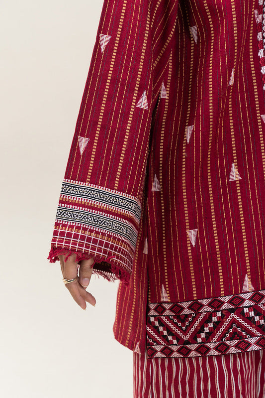 3 PIECE EMBROIDERED KHADDI JQ SUIT-GARNET BLISS (UNSTITCHED)