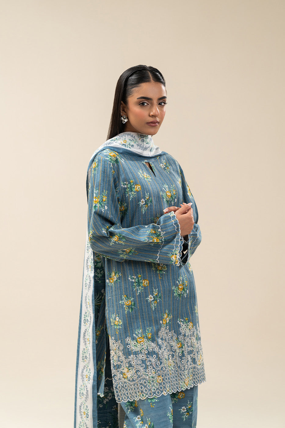 3 PIECE EMBROIDERED KHADDI JQ SUIT-CAROLINA GLOW (UNSTITCHED)