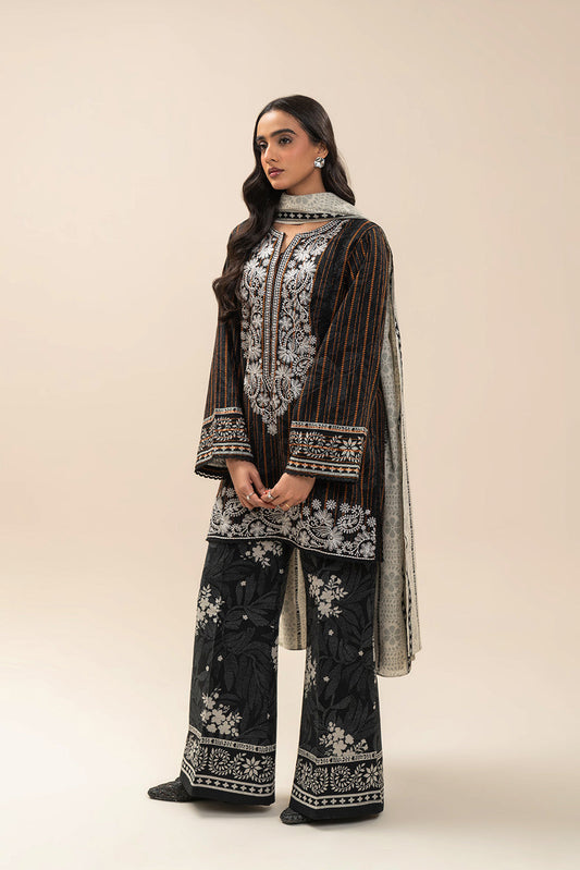 3 PIECE EMBROIDERED KHADDI JQ SUIT-RAVEN CHARM (UNSTITCHED)