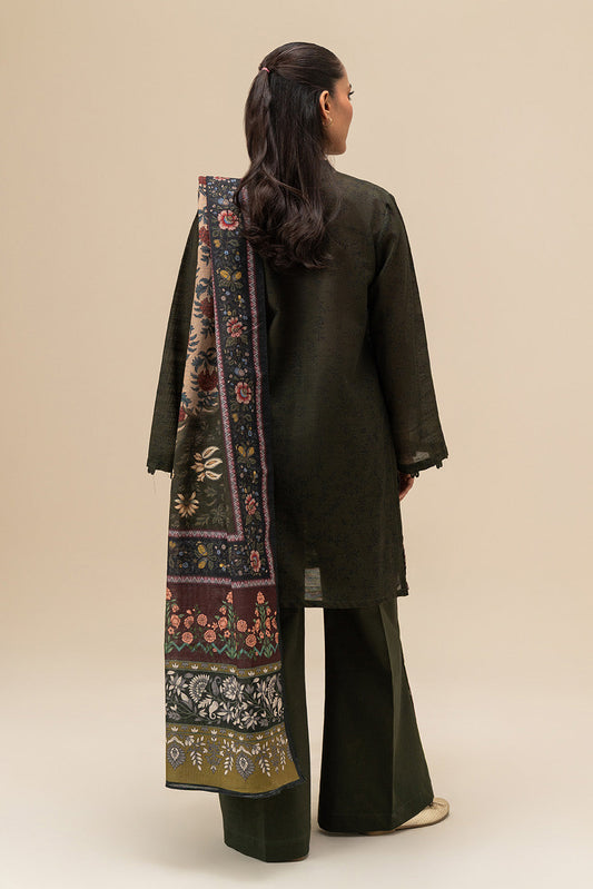 3 PIECE EMBROIDERED SLUB KHADDAR SUIT-JUNIPER BLISS (UNSTITCHED)