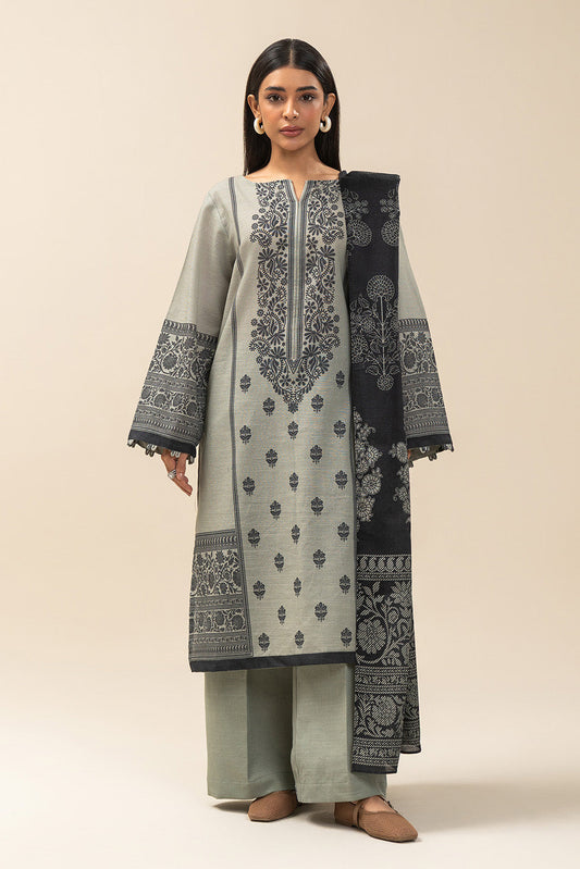 3 PIECE PRINTED SLUB KHADDAR SUIT-HIRA (UNSTITCHED)