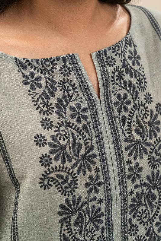 3 PIECE PRINTED SLUB KHADDAR SUIT-HIRA (UNSTITCHED)