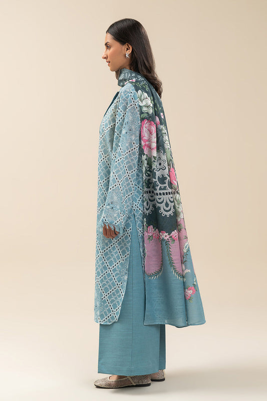 3 PIECE PRINTED SLUB KHADDAR SUIT-SAPPHIRE BLISS (UNSTITCHED)