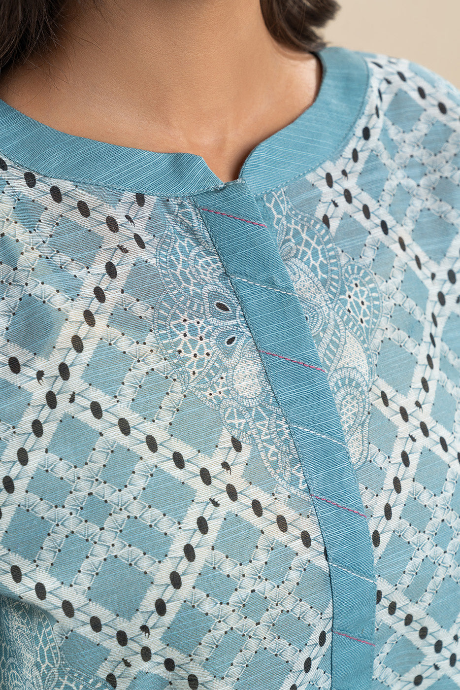 3 PIECE PRINTED SLUB KHADDAR SUIT-SAPPHIRE BLISS (UNSTITCHED)