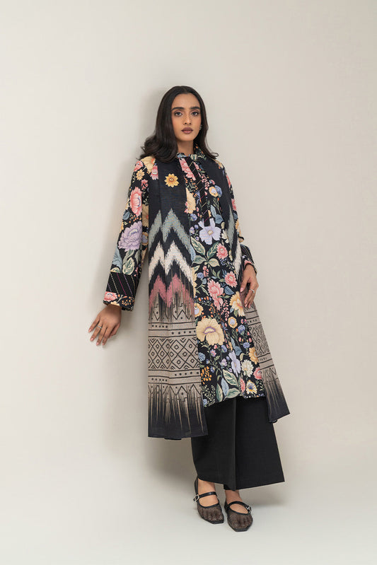 3 PIECE PRINTED SLUB KHADDAR SUIT-FLORAL BUNCH (UNSTITCHED)