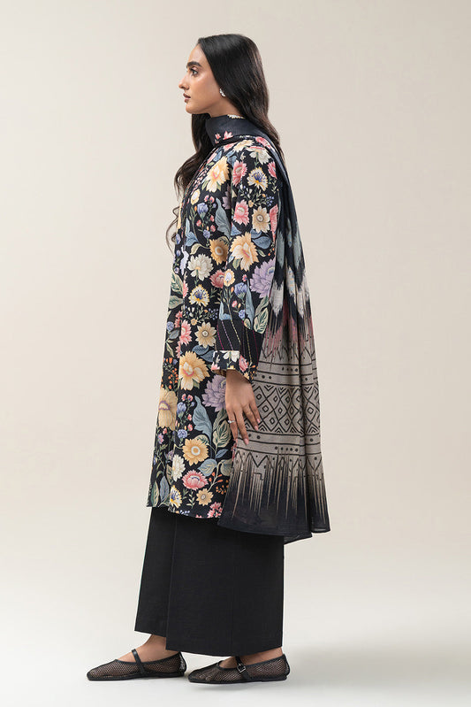 3 PIECE PRINTED SLUB KHADDAR SUIT-FLORAL BUNCH (UNSTITCHED)