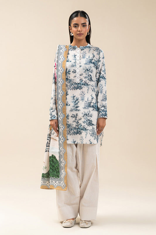 3 PIECE PRINTED SLUB KHADDAR SUIT-WHIMSICAL TALE (UNSTITCHED)