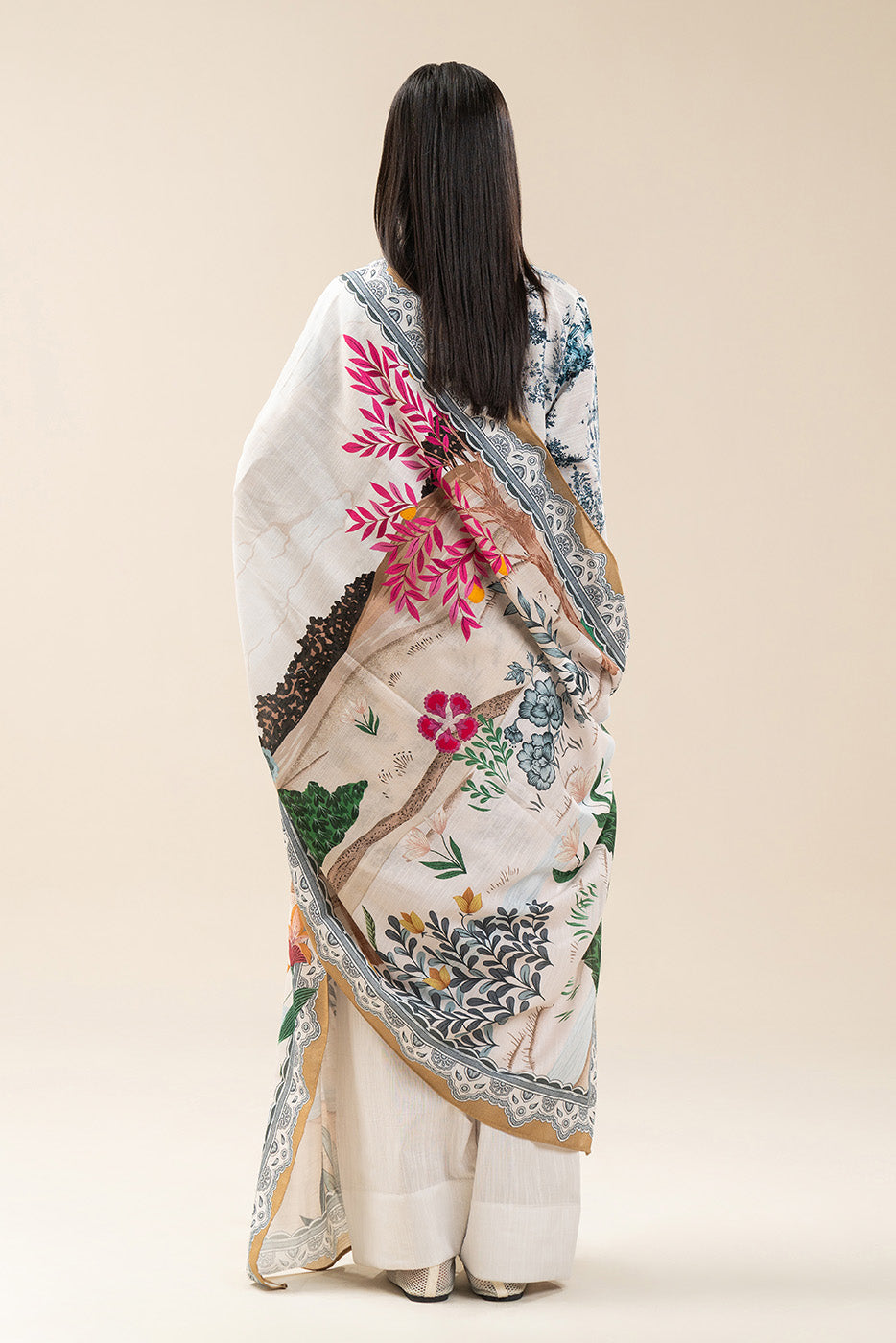 2 PIECE PRINTED SLUB KHADDAR SUIT-WHIMSICAL TALE (UNSTITCHED)