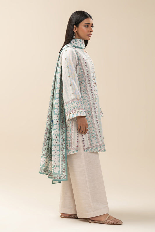 2 PIECE PRINTED SLUB KHADDAR SUIT-AURORAL LUSTRE (UNSTITCHED)