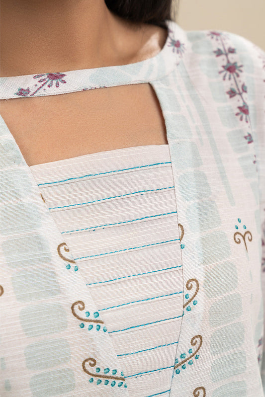 3 PIECE PRINTED SLUB KHADDAR SUIT-AURORAL LUSTRE (UNSTITCHED)