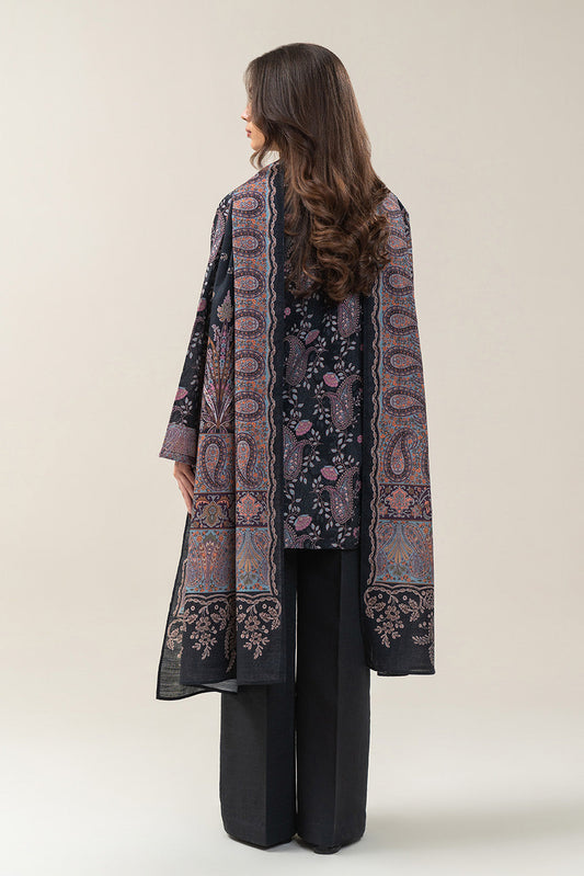3 PIECE PRINTED SLUB KHADDAR SUIT-ONYX WEAVE (UNSTITCHED)