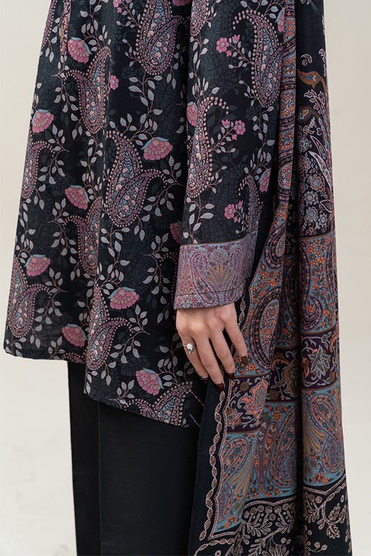 3 PIECE PRINTED SLUB KHADDAR SUIT-ONYX WEAVE (UNSTITCHED)