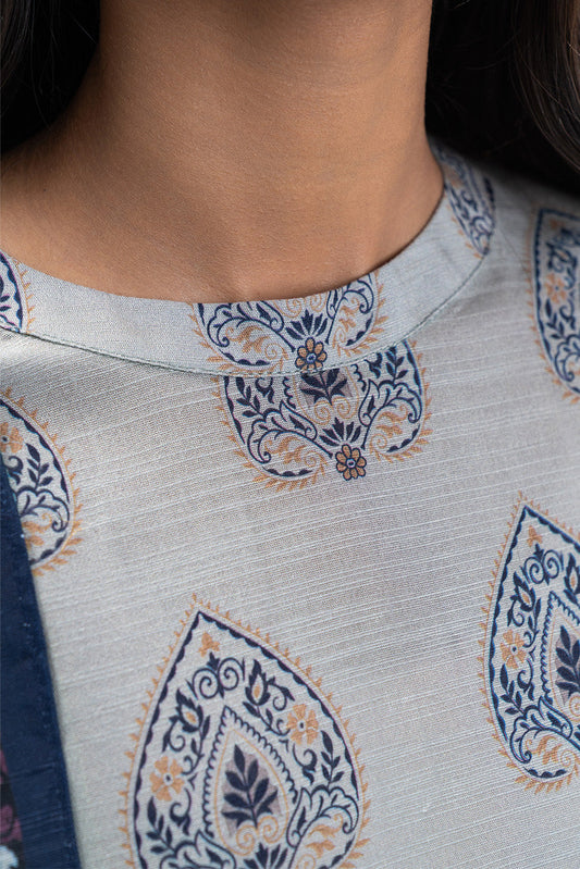 3 PIECE PRINTED SLUB KHADDAR SUIT-SAPPHIRE WHISPER (UNSTITCHED)